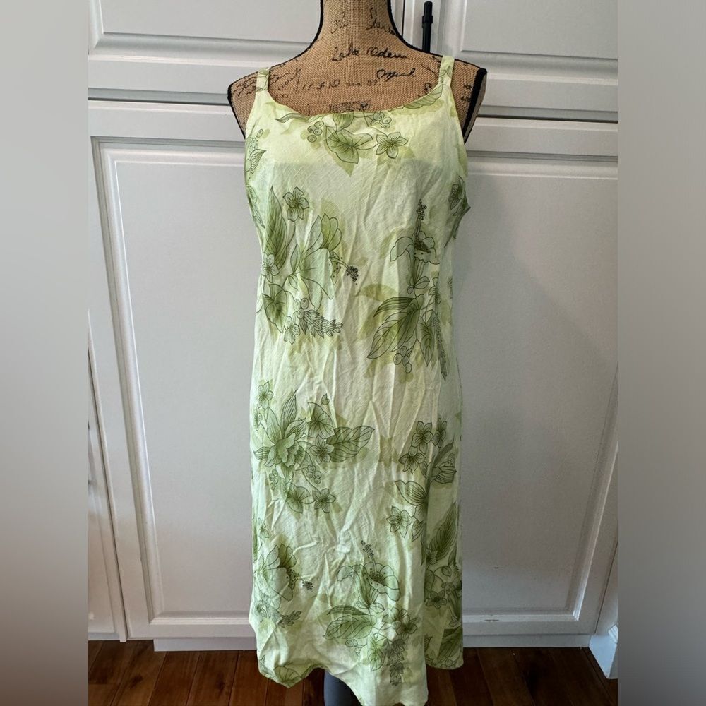 Green spaghetti strap dress